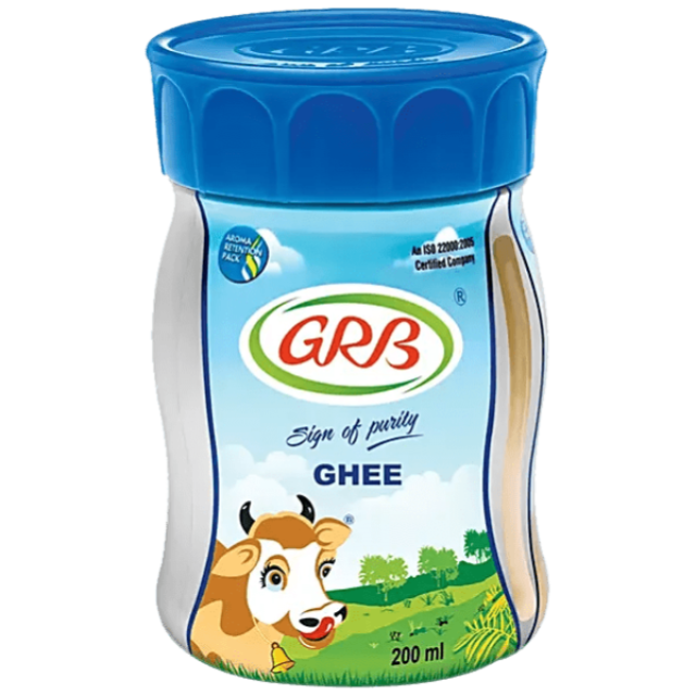 GRB Cow Ghee 200 ml Plastic Bottle