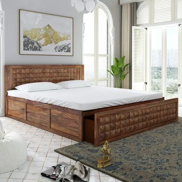Storage Box Wooden Bed